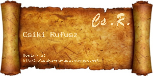 Csiki Rufusz névjegykártya